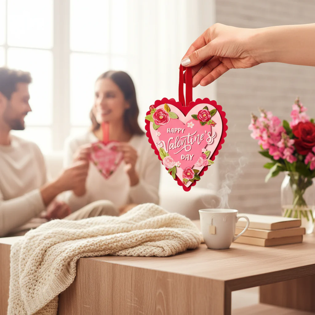 Valentine’s Heart Card | 3D Floral Greeting - Image 2