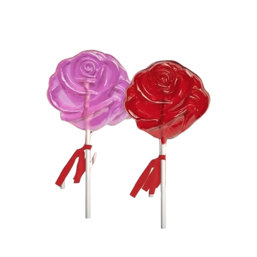 Valentine's Rose Lollipops | Red or Pink Rose Shaped Candy Favors - Image 4