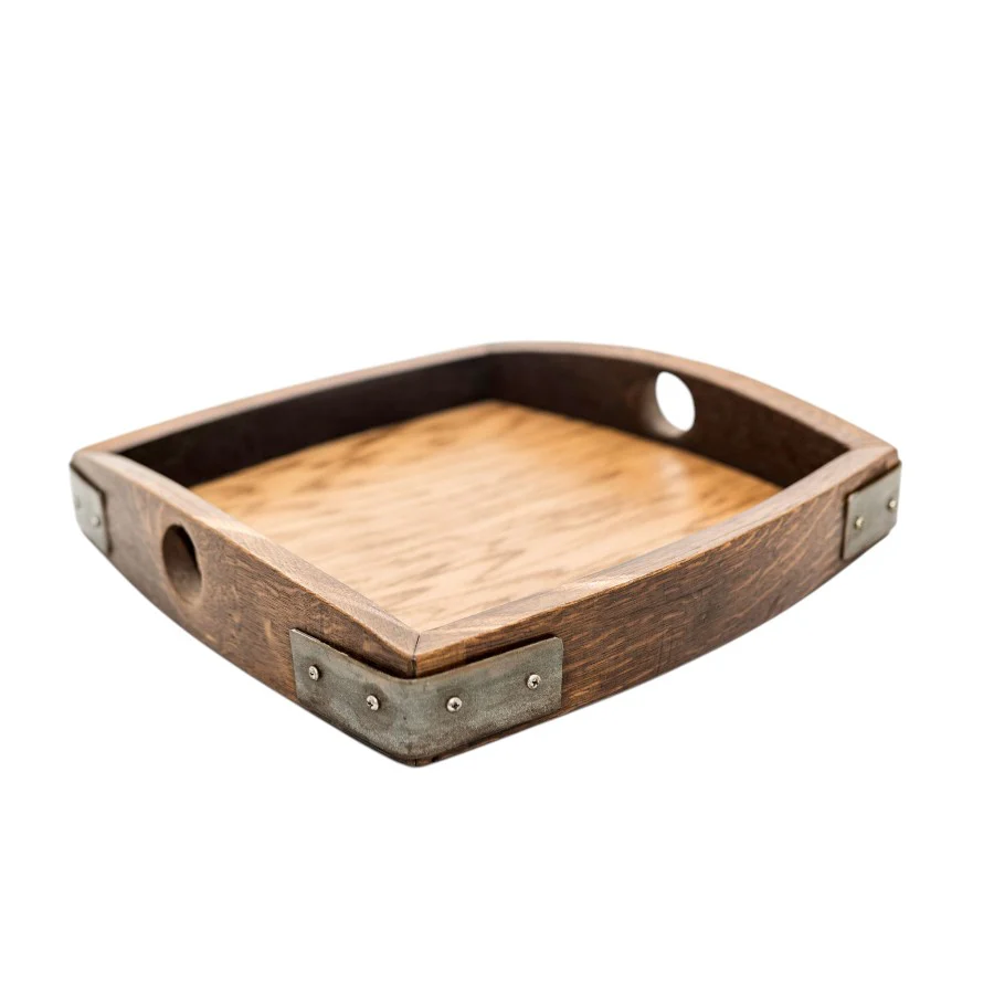 Vino Oak Tray Square | Reclaimed Wine Barrel Serving Tray - Image 6