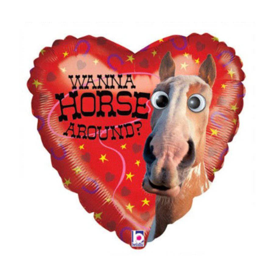 Wanna Horse Around Heart Balloon