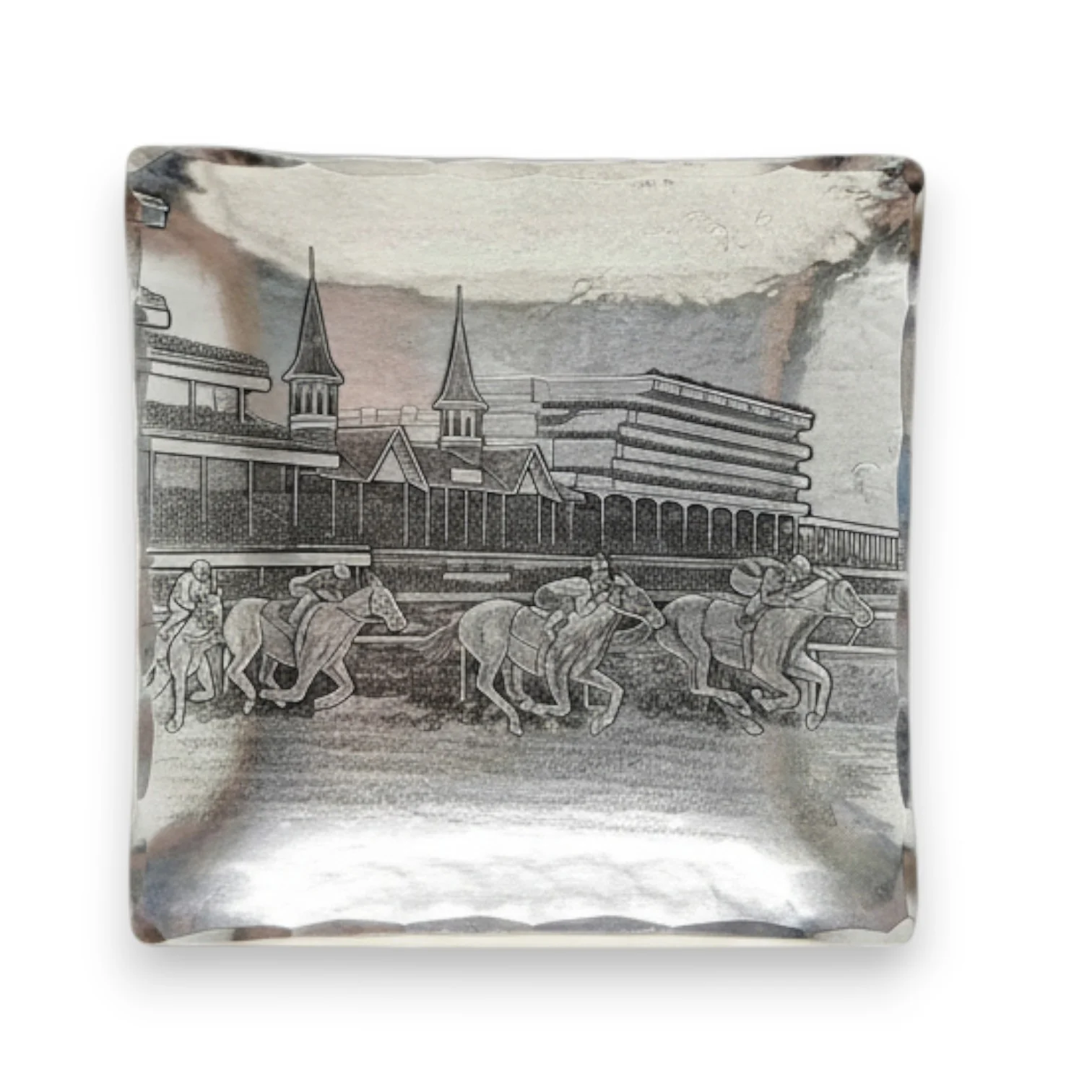 Kentucky Derby Churchill Downs Canape Tray | Handcrafted Aluminum Decor