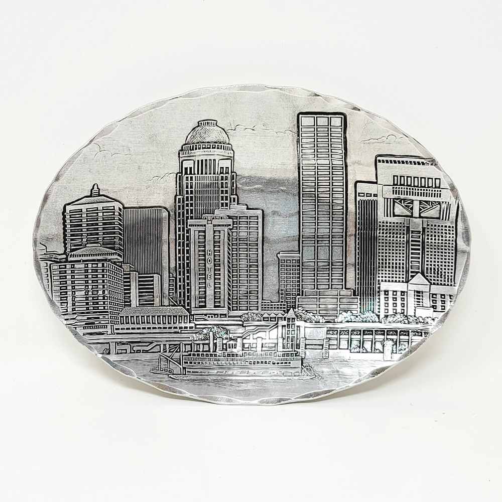 Wendell August Forge Louisville Skyline Small Oval Tray