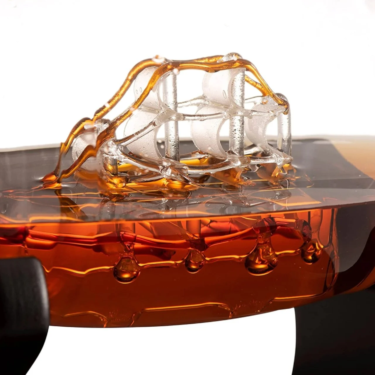 Whiskey Decanter Barrel Gift Set | Complete Home Bar Set with 4 Glasses - Image 3