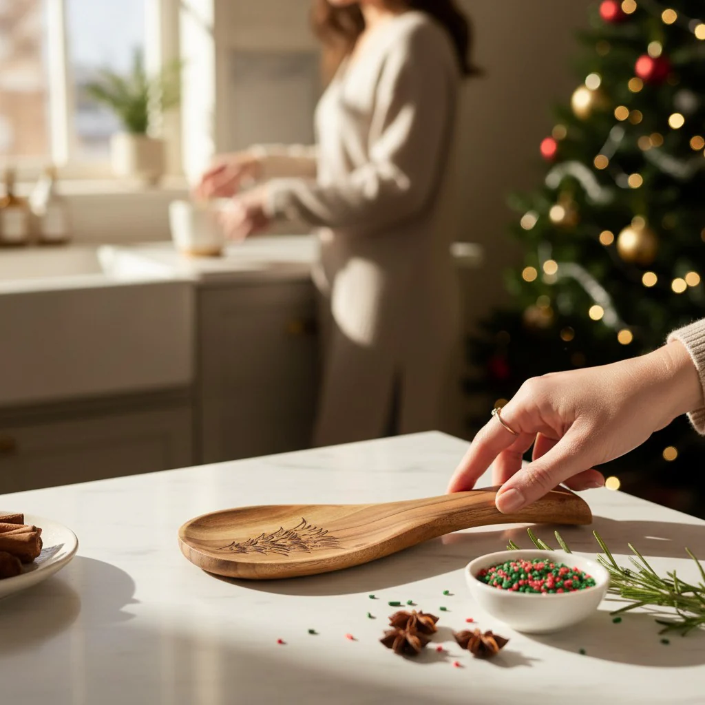Wooden Christmas Tree Spoon Rest - Image 2